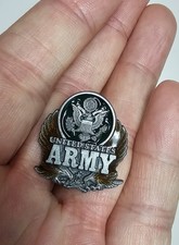 Vintage American Legion Eagle US Army Enamel Pin Made In USA picture