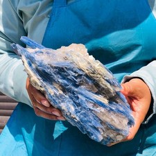 4.35LB Rare Natural beautiful Blue KYANITE with Quartz Crystal Specimen Rough picture