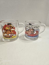 Vintage 1978 MCDONALD'S  GARFIELD Set Of (2) Glass Mugs- Made In USA picture