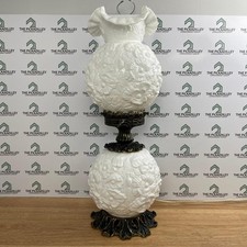 Fenton Gone With The Wind Lamp Poppy White Milk Glass picture