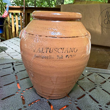 Vintage Valtusciano in Battipaglia Italy Terracotta Cheese Amphora Crock picture