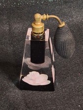 Vintage 1950s Jane Art Lucite Perfume Bottle w/Pink Rose-Near Pristine picture