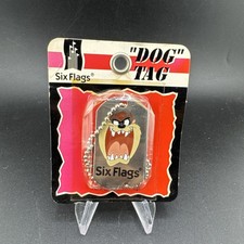 Vintage 1996's Looney Tunes Taz Dog Tag Six Flags Collectible  picture