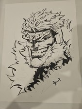 Eskivo Original Sabretooth Sketch Ink Drawing Marvel Comic Art Signed picture