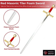 Red Masonic Tiler Foam Sword - Perfect For Practice and Display Overall 41.75