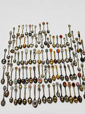 98 Antique Vintage Collectable Spoons Huge Collection Lot Mixed Metal UNTESTED picture