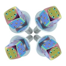 Dice License Plate Screw Fasteners Kit 4 Pcs License Plate Bolts Decoration Stai picture