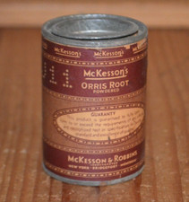 Vintage 1920's McKesson & Robbins Orris Root Powder 1 oz Tin Apothecary Pharmacy picture