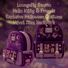 Loungefly Sanrio Hello Kitty & Friends Exclusive Halloween Velvet Mini Backpack picture