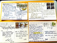 Vintage 1980s 4 Postcards to USA from Tonga, Ghana,  Costa Rica and Taiwan picture