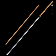 Chinese Reversible Fine Staff‑Sword Tang Sword Manganese‑Steel Rapier Slim Sword picture