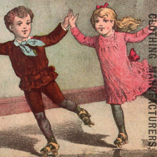 1870s-80s In German & English Gottschalk Bros Clothing Kids Roller Skating P155 picture