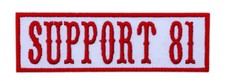 Red White 81  Outlaw MC support Biker Patch (iron on Sew on  4.0 Inch) picture