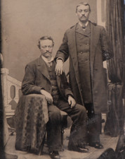 Antique CDV 6th Plate Tintype of 2 Handsome Men Likely Brothers #1445 picture