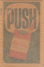 NOS 1965 Vintage WINSTON Cigarettes Store Door Window Decal Sign Scarce picture