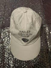 Vintage Harley Davidson Museum Baseball Cap Hat White Adjustable OSFA picture