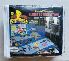 1994 Mighty Morphin Power Rangers Twin Sheet Bed Set Saban New Sealed Vintage picture