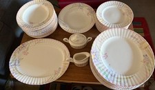 VTG Mikasa Pink Melody L9810 Bone China 40-Piece Dinnerware Set - Service 12 picture