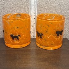 Halloween Blown Glass Anthropology Inspired Black Cat & Beautiful Blown Glass picture