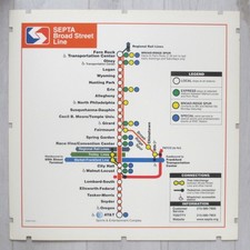 Septa Philadelphia Broad Street Line Subway Train Car Map (2010) City Hall PA picture