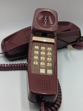 Vintage GVC Electric Trimline Red BURGUNDY Push Button  Landline Telephone picture