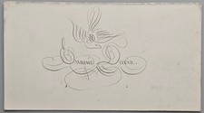 Antique Victorian Calling Card Florence Davis New London CT Ornate Bird Flourish picture