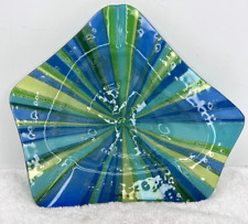MCM Higgins 1960’s Fused Glass Ashtray in Riviera Pattern - 10