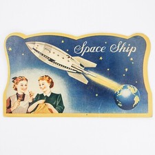 Vintage Darners Spaceship Sewing Needles Threader Holder Paper Only No Needles picture
