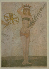 c1960s Villa Romana del Casale Bikini Girl Victory Mosaic Postcard Mistretta 37 picture