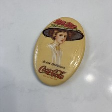 Vintage 1970's Coca-Cola Oval Compact Mirror Em1 picture
