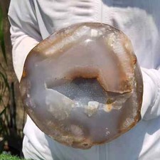 3.8LB Natural Agate Geode Quartz Crystal Mineral Specimen - Madagascar picture