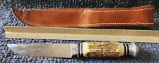 Vintage Solingen 13105 Stag Handle Knife with  Sheath picture