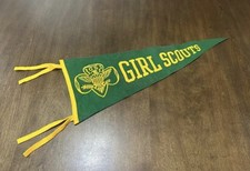 Antique Vintage Mid-Century Girl Scouts Green Felt Pennant 24