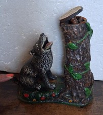 Wolf Squirrel Mechanical Bank Cast Iron Collectible picture