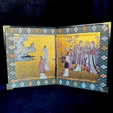 Vintage Nanzenji Temple Kyoto Souvenir Scale Double Panel Screen Kano Eitoku picture