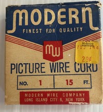 VINTAGE 1967 MODERN WIRE CO,15 FEET OF NUMBER 1 PICTURE CORD (BOX ONLY) picture