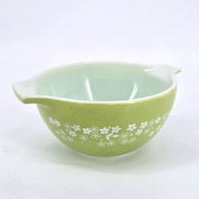 Vintage Pyrex Spring Blossom Green 441 Cinderella 750ml Mixing Bowl 1970s picture