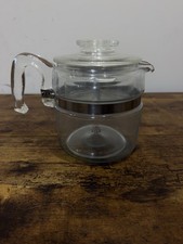 Vintage PYREX Flameware 4 Cup Glass Coffee Pot Percolator 7754 B VG Complete. picture