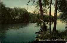Cedar River Waterloo Iowa vintage postcard g026 picture