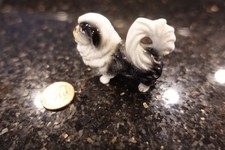 Vintage PORCELAIN Pekingese DOG figurine grandfather's ESTATE #20 picture
