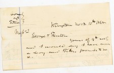 1868 signed Handwritten Letter Kingston NY George & Fenton C.F. Brill Sheriff picture