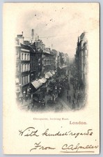 Antique United Kingdom Postcard LONDON Cheapside Street View 1904 picture