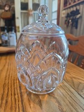 Vintage EAPG Glass Biscuit Jar Canister picture