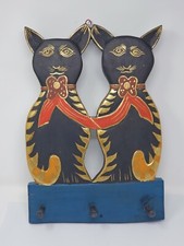 Indonesian / Balinese Handcrafted Wooden Cat Key / Coat Rack picture