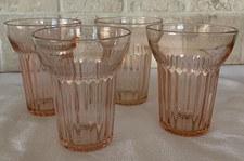 Anchor Hocking Queen Mary Pink Depression Glass 9 oz Flat Tumbler Set of 4 picture