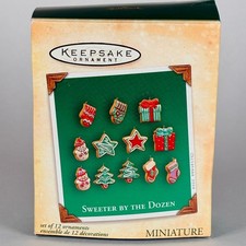 2004 Hallmark Keepsake Sweeter By The Dozen Set of 12 Mini Cookie Ornaments Box picture