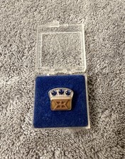 Vintage 10kt Gold Employee Service Award Pin With Blue Sapphires 2.5g picture