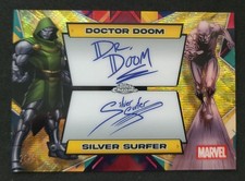 2025 Topps Chrome Marvel Dr Doom-Silver Surfer Facsimile Dual Auto Gold /50📈📈 picture