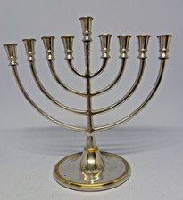 Large Silver Tone Menorah Hanukkah Judaica 12