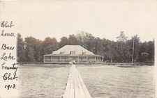 J12/ Bass Lake Indiana RPPC Postcard c1910 Knox Club House Dock  162 picture